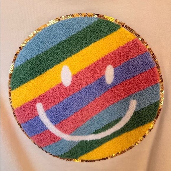 Fantastic Fawn Cream Sweatshirt with Rainbow Smile Design - Picture 3 of 4